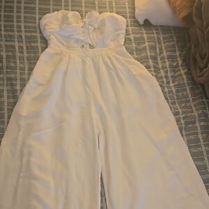 Elegant White Strapless Jumpsuit